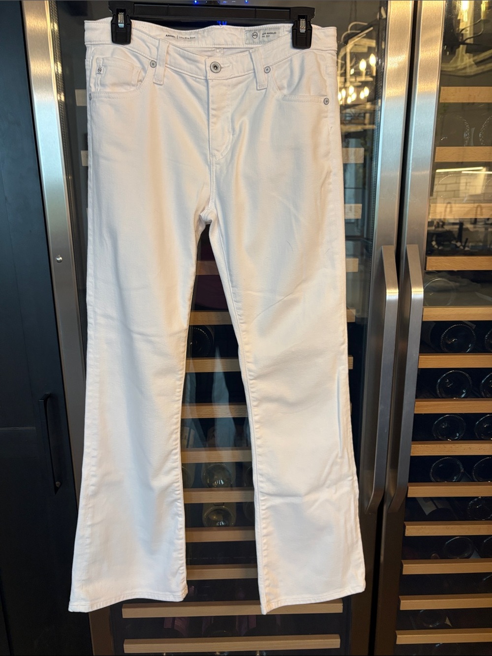 AG Angel Low Rise flare white jeans